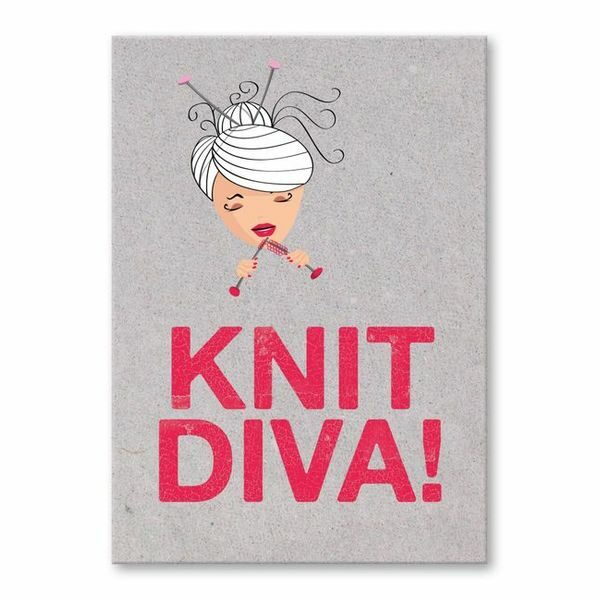 strickimicki Postkarte Knit Diva